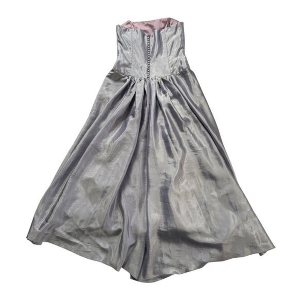 Jim Hjelm Vintage Iridescent Lavender Taffeta Strapless Gown Dress 12 Coquette - Picture 2 of 11